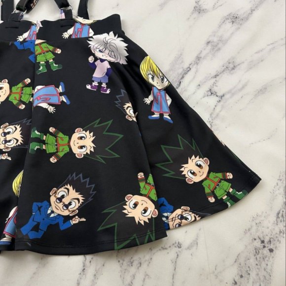 Hot Topic Womens Hunter Hunter Anime Mini Suspender Skirt Size S Black Cartoon - Picture 5 of 5